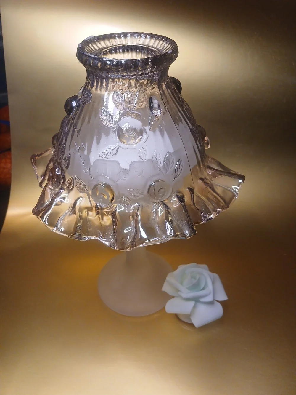 Vintage-Style Clear Glass Fairy  Lamp with Frosted Base